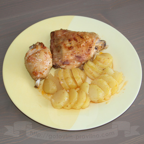Курица с картофелем в "рукаве"