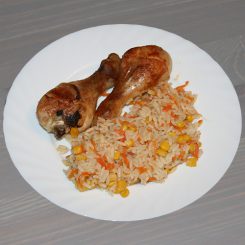 Куриные ножки запечённые с рисом